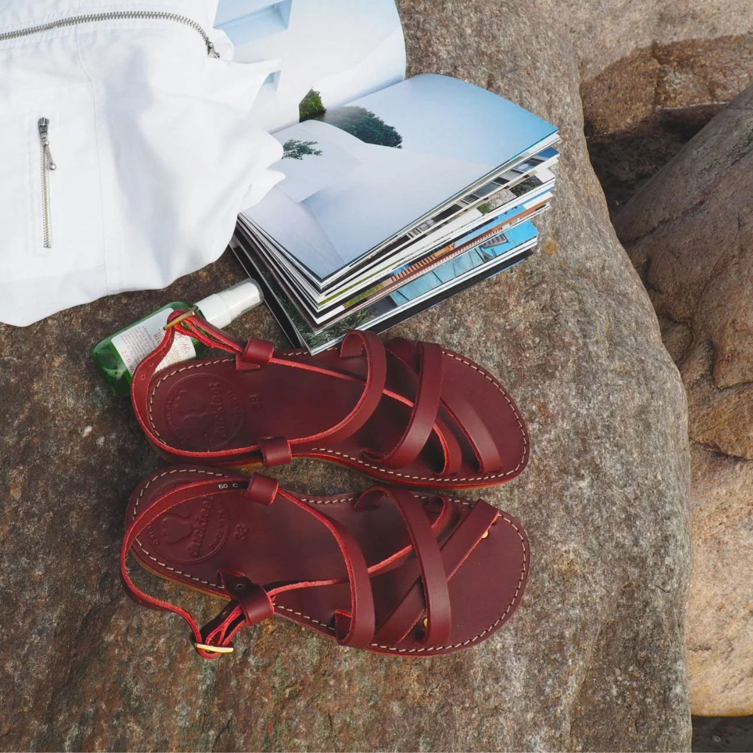 Duckfeet Bornholm Granate strappy leather sandal, additional product image 1
