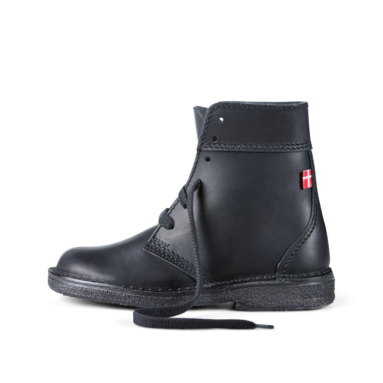 Duckfeet Fåborg Black - Blackline lace-up leather boot, outer side view on white background