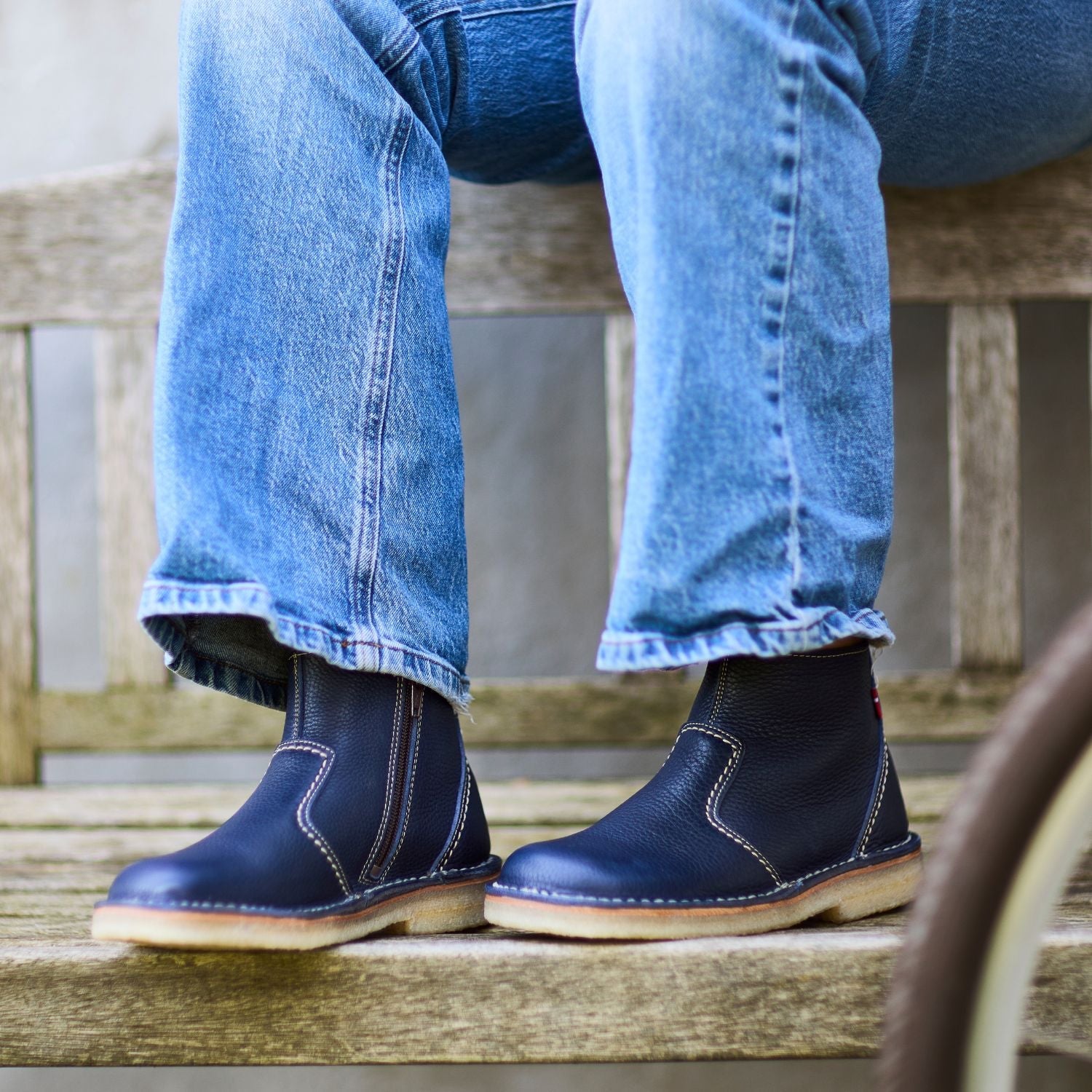 Duckfeet Fredericia Royal Blue zip-up leather ankle boot, additional product image 2