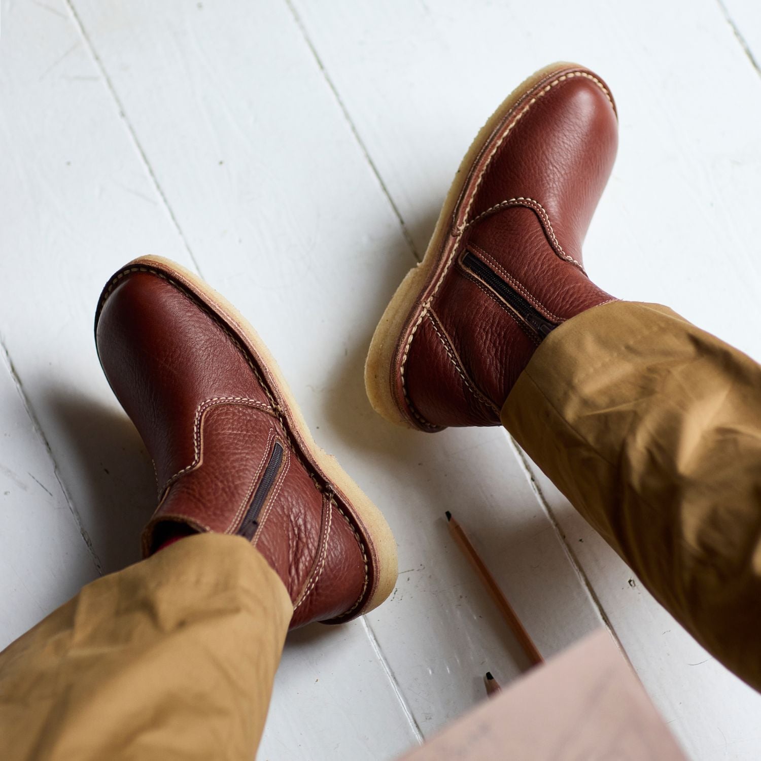 Duckfeet Fredericia Nut zip-up leather ankle boot, additional product image 1