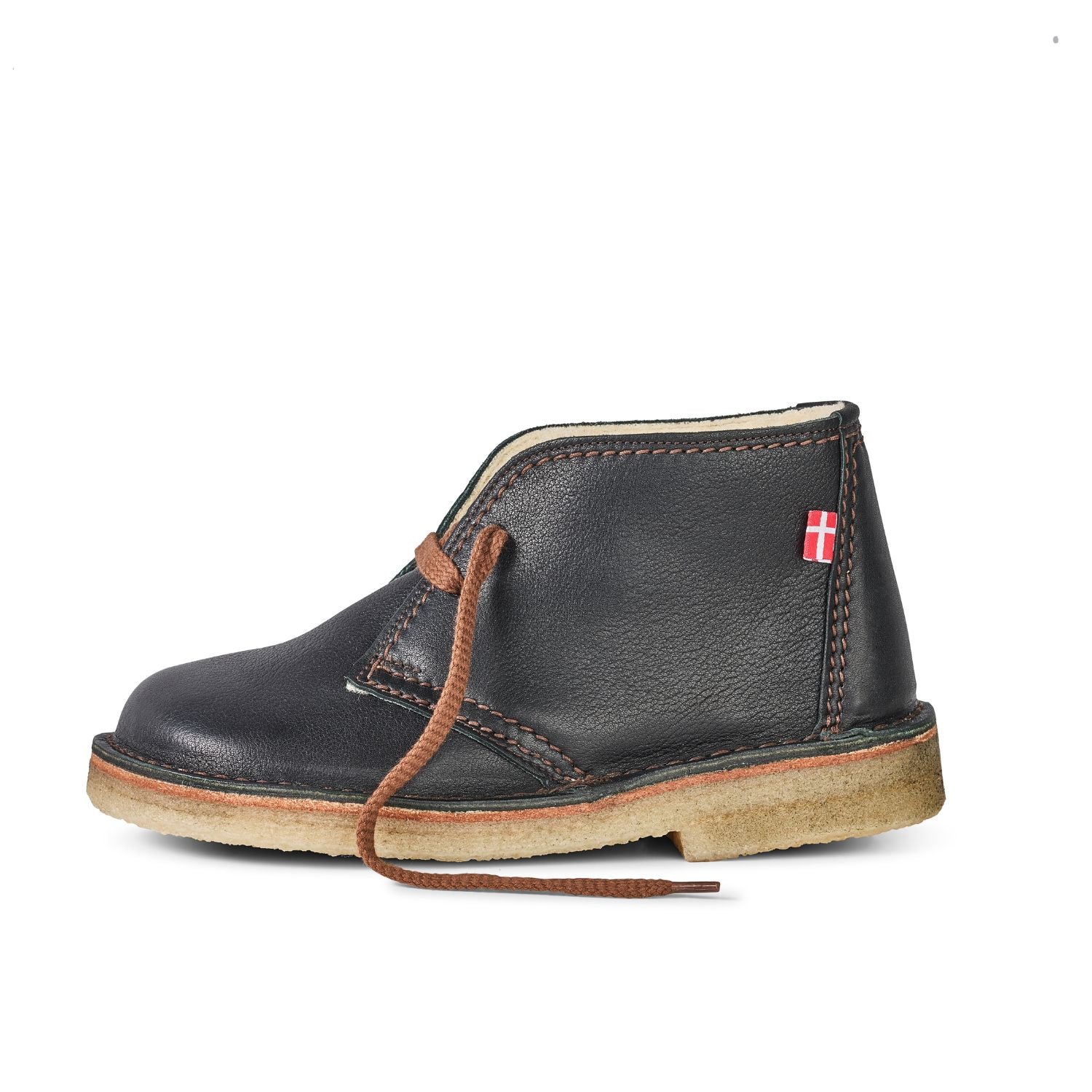 Duckfeet Grenå Black wool-lined leather ankle boot, outer side view on white background