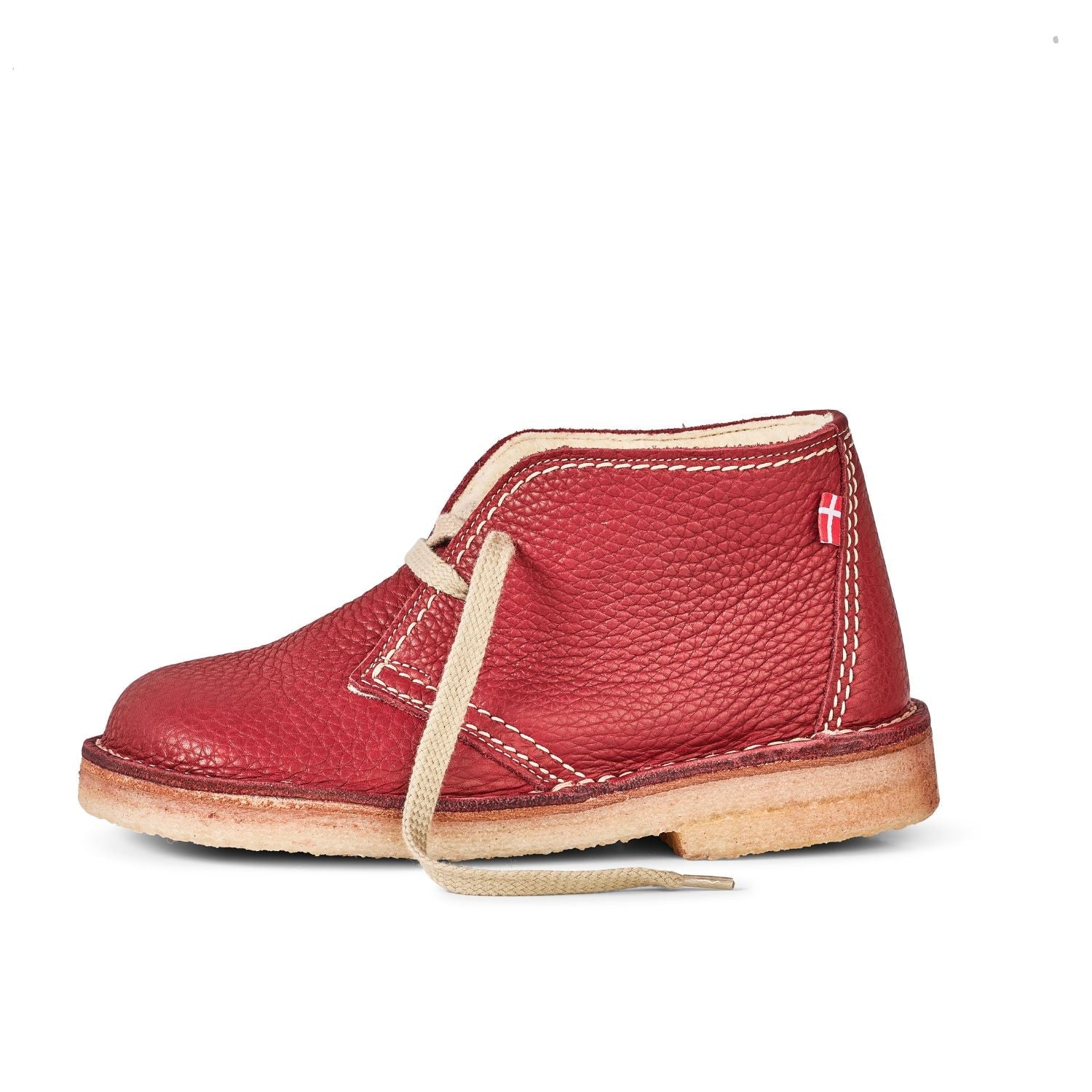 Duckfeet Grenå Granate wool-lined leather ankle boot, outer side view on white background