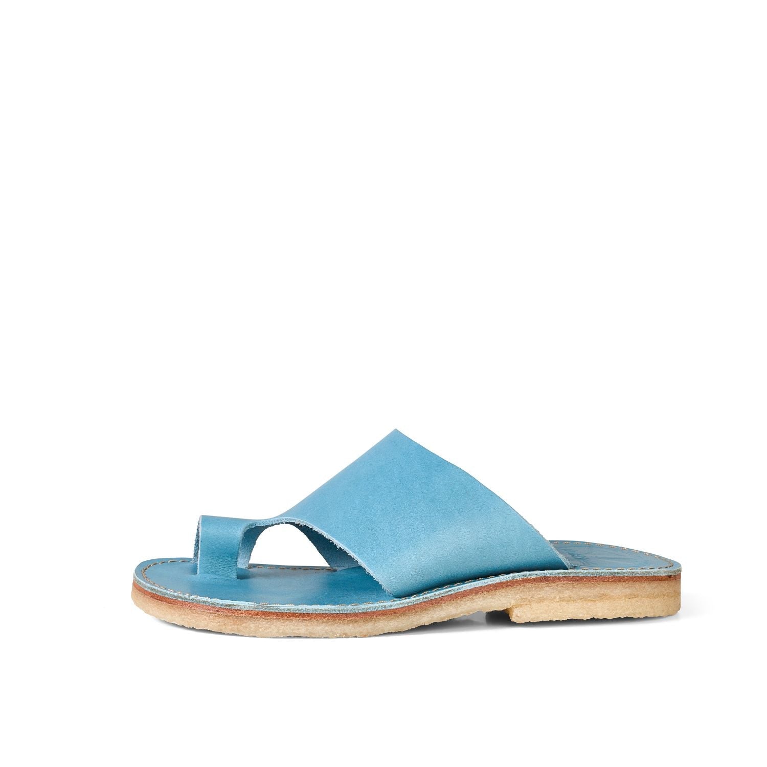 Duckfeet Mandø Jeans toe-loop leather sandal, outer side view on white background
