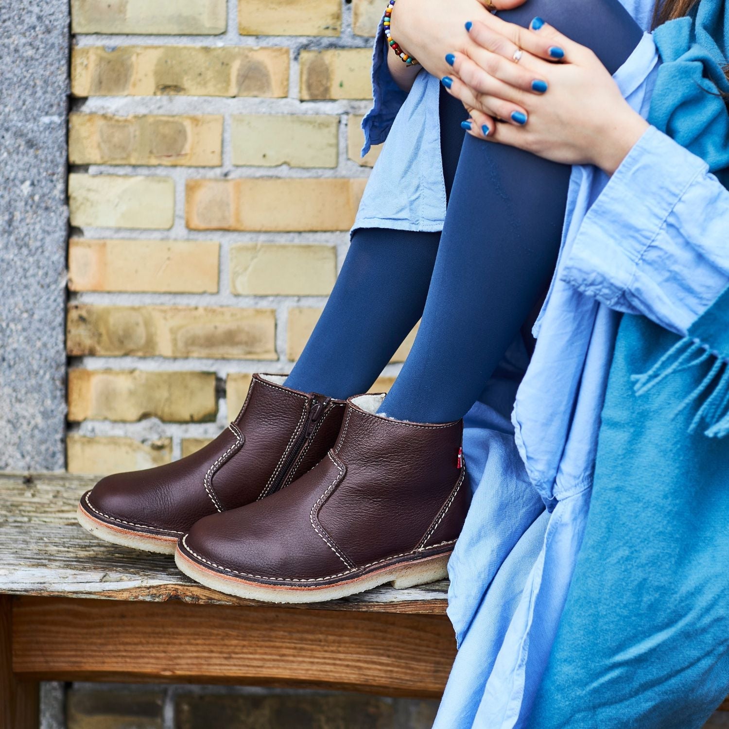Duckfeet Middelfart Choco wool-lined zip-up leather ankle boot, additional product image 1