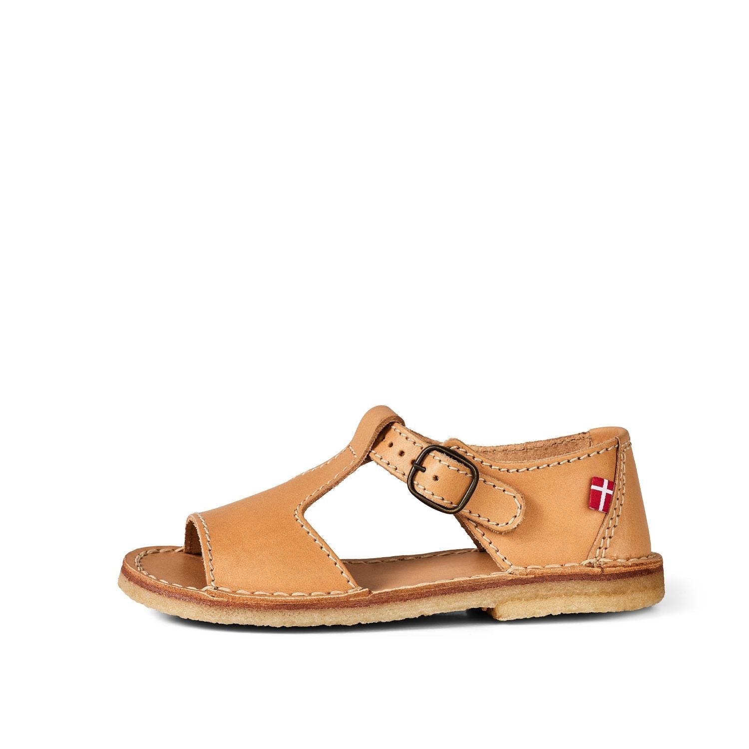 Duckfeet Samsø Bio T-strap leather sandal, outer side view on white background