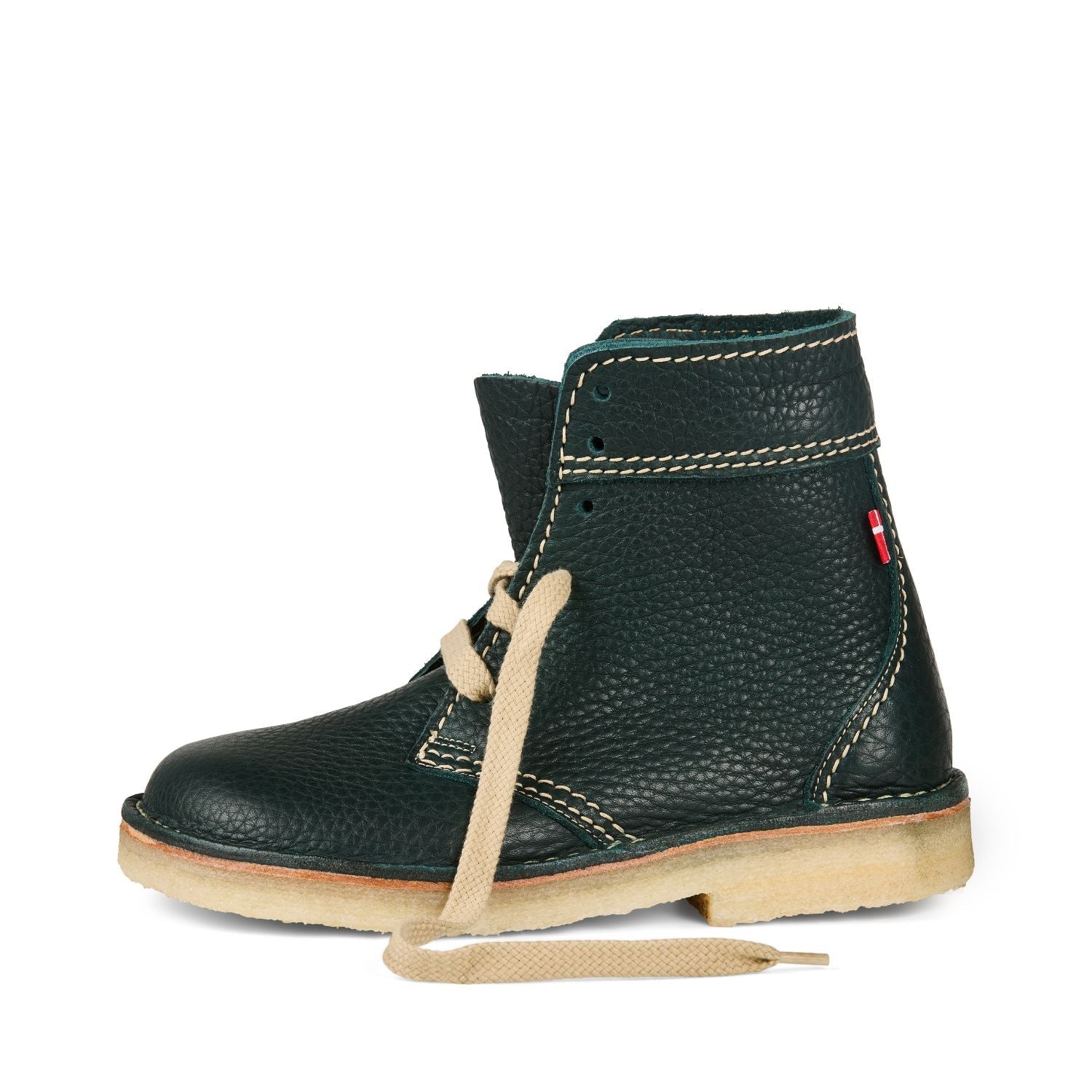 Duckfeet Sønderborg Green lace-up leather boot, outer side view on white background