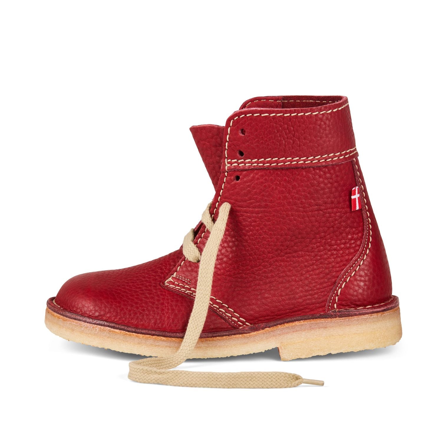 Duckfeet Sønderborg Granate lace-up leather boot, outer side view on white background