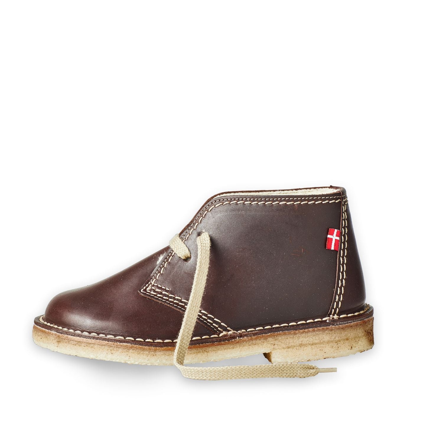 Duckfeet Aalborg Choco wool-lined leather ankle boot, outer side view on white background