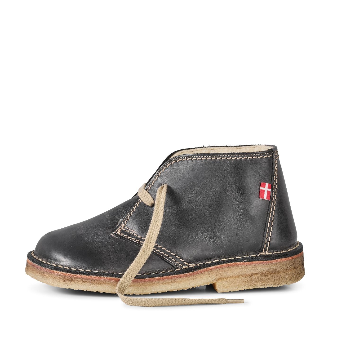 Duckfeet Aalborg Slate wool-lined leather ankle boot, outer side view on white background