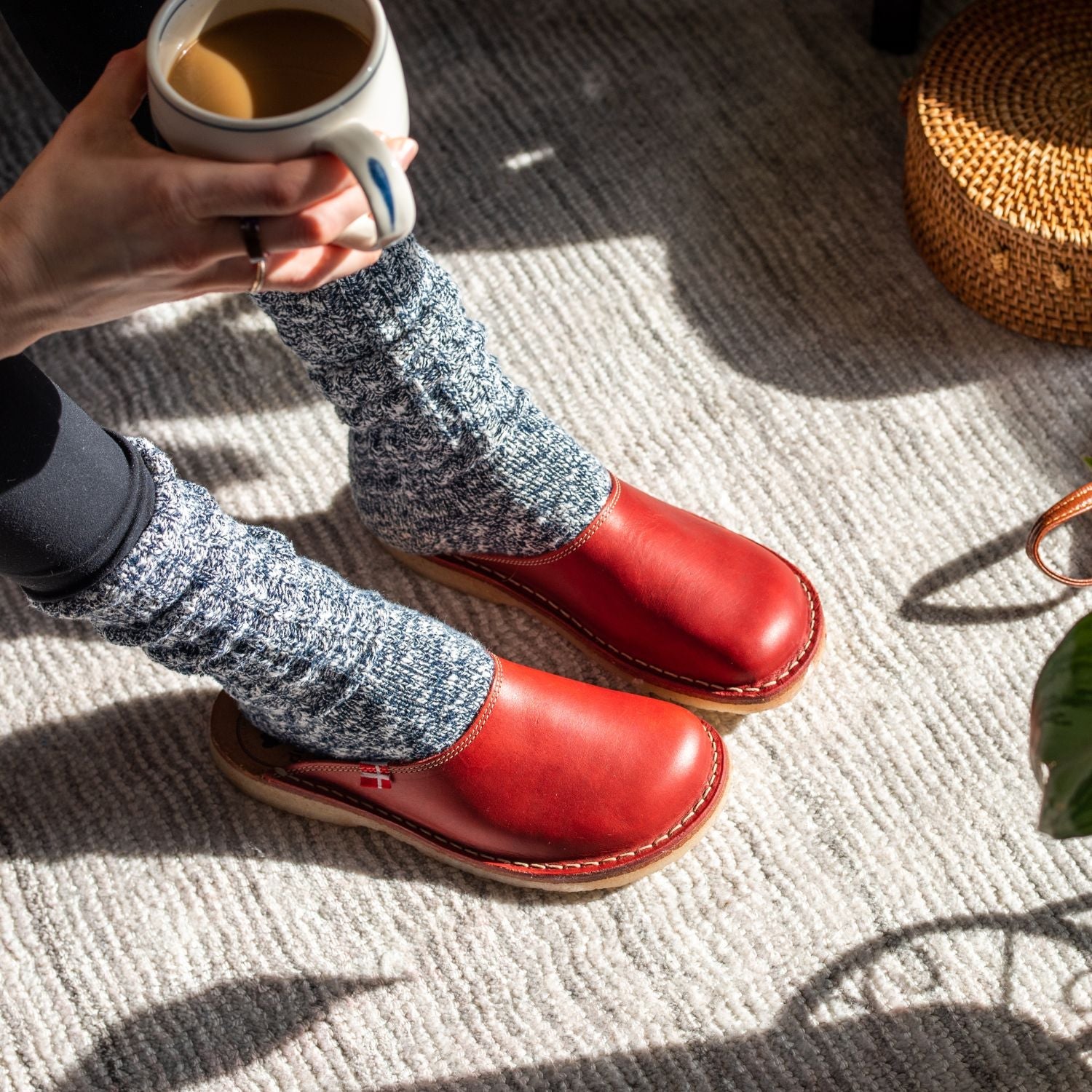 Duckfeet Blåvand Granate leather slipper, additional product image 1