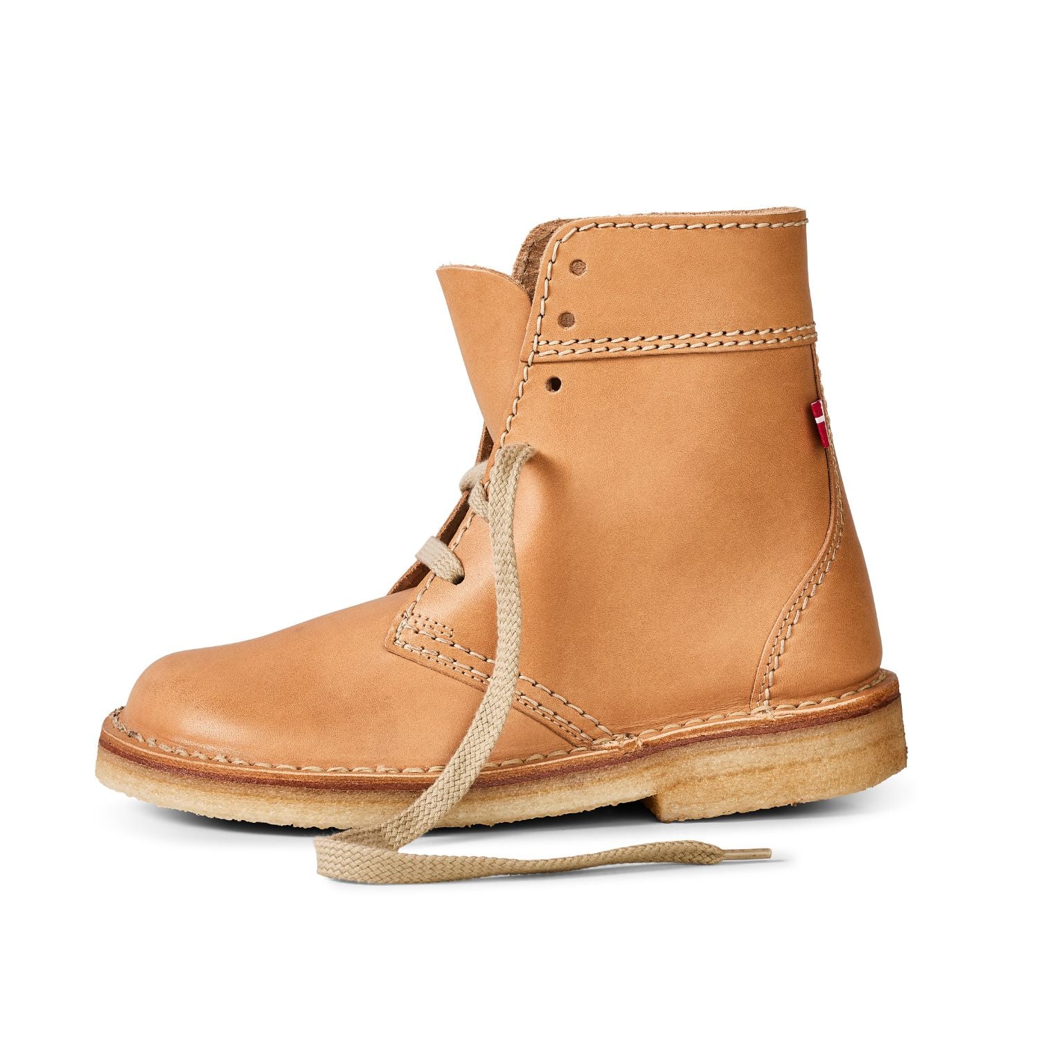 Duckfeet Fåborg Bio lace-up leather boot, outer side view on white background