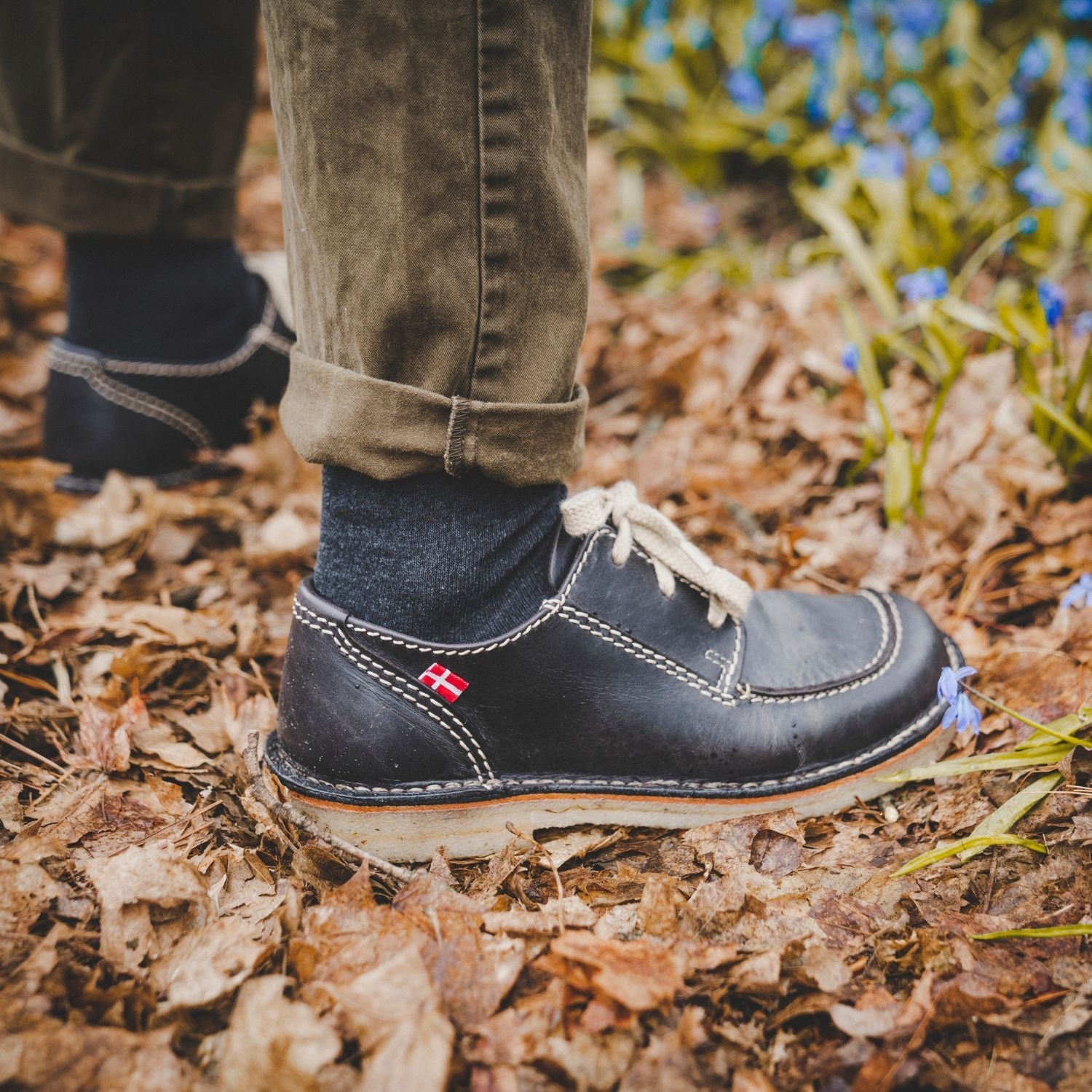 Duckfeet Fyn Blue moc-toe leather derby shoe, additional product image 2