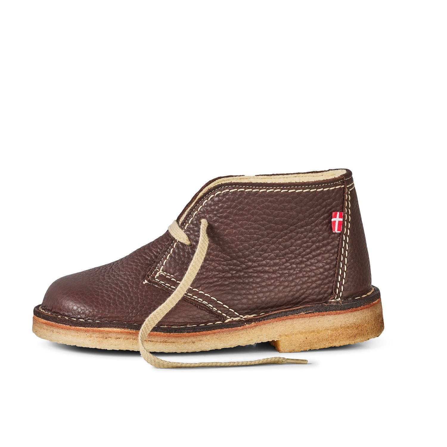 Duckfeet Grenå Choco wool-lined leather ankle boot, outer side view on white background