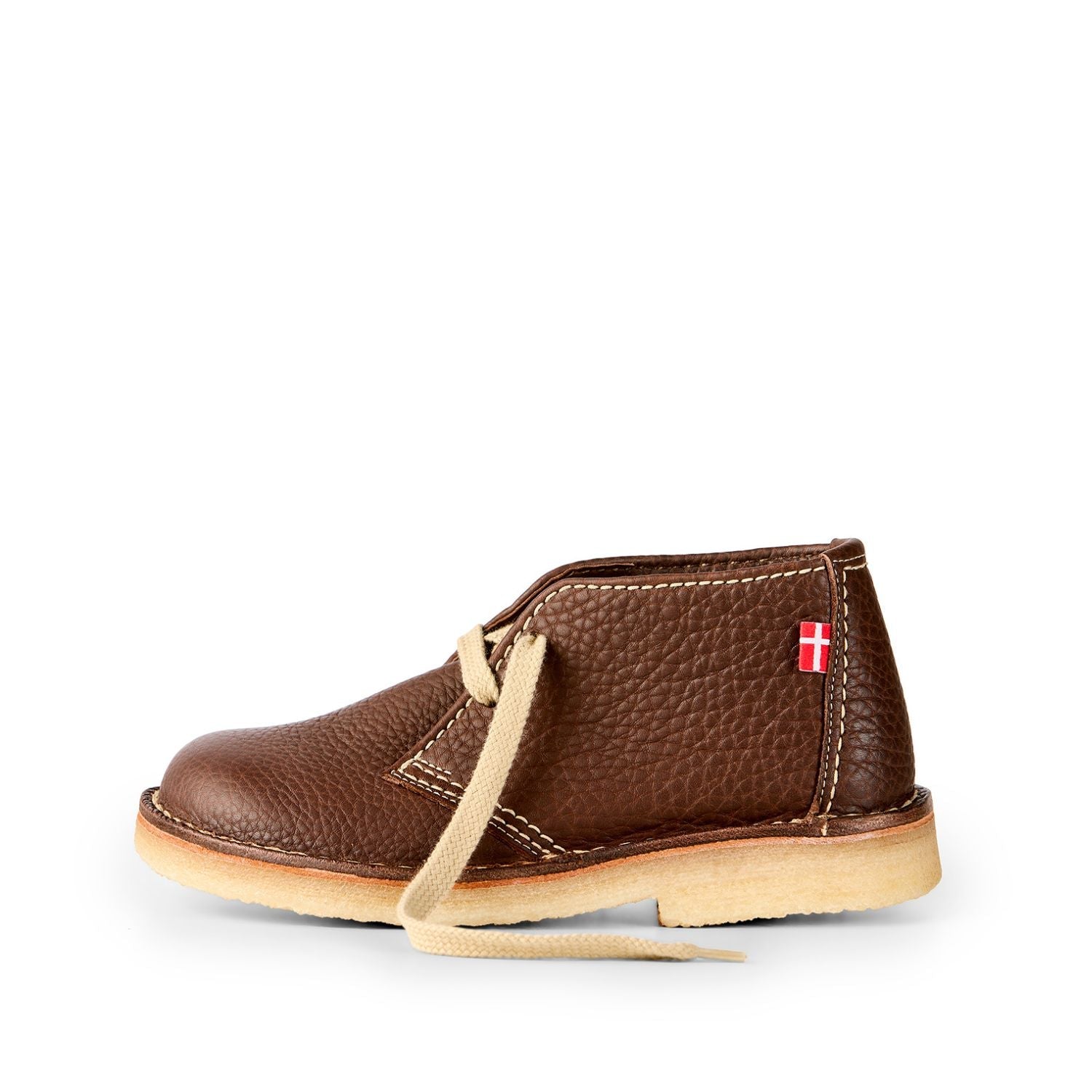 Duckfeet Helsingør Choco leather ankle boot, outer side view on white background