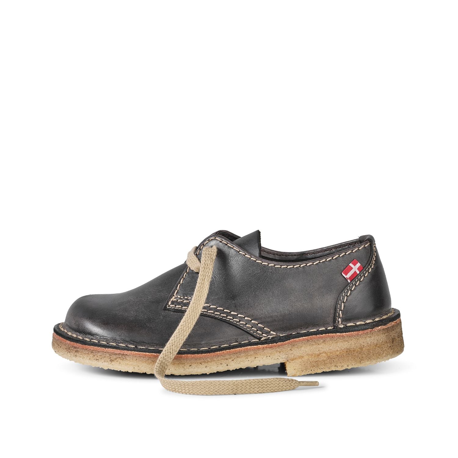 Duckfeet Jylland Slate leather derby shoe, outer side view on white background