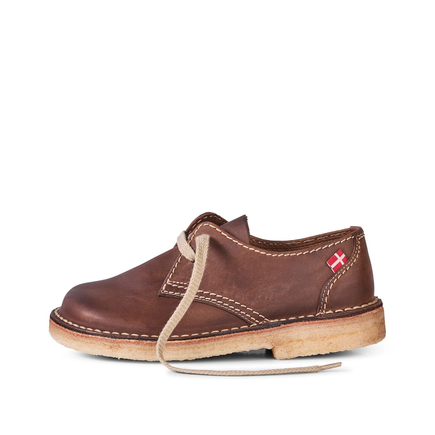 Duckfeet Jylland Cocoa leather derby shoe, outer side view on white background