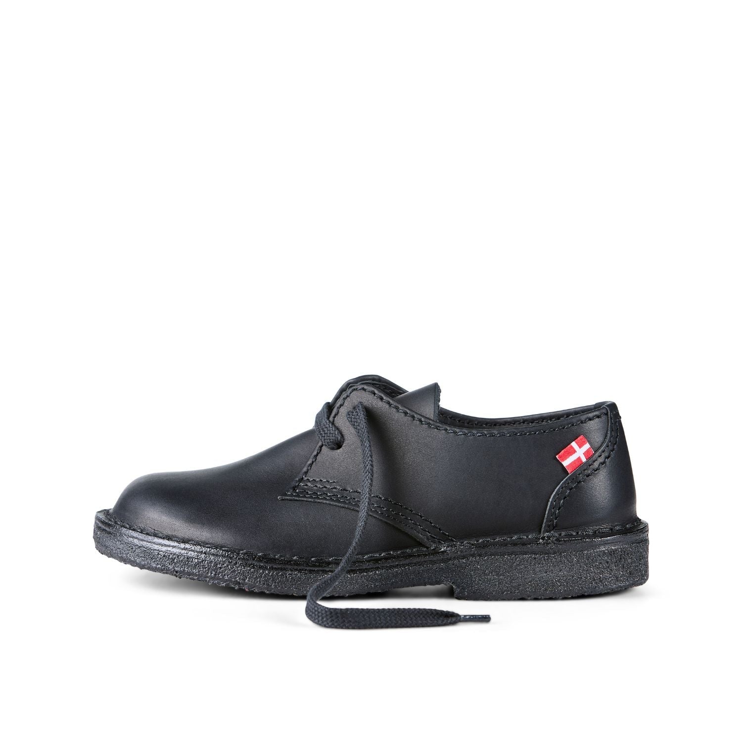 Duckfeet Jylland Black - Blackline leather derby shoe, outer side view on white background