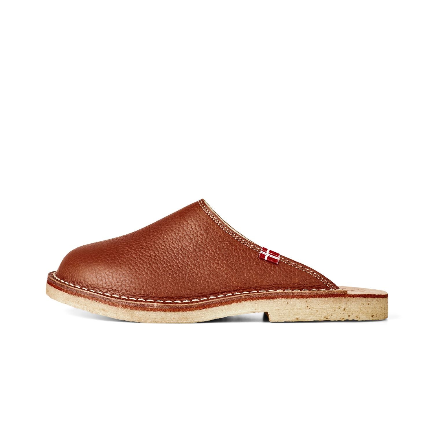 Duckfeet Klitmøller Nut wool-lined leather slipper, outer side view on white background