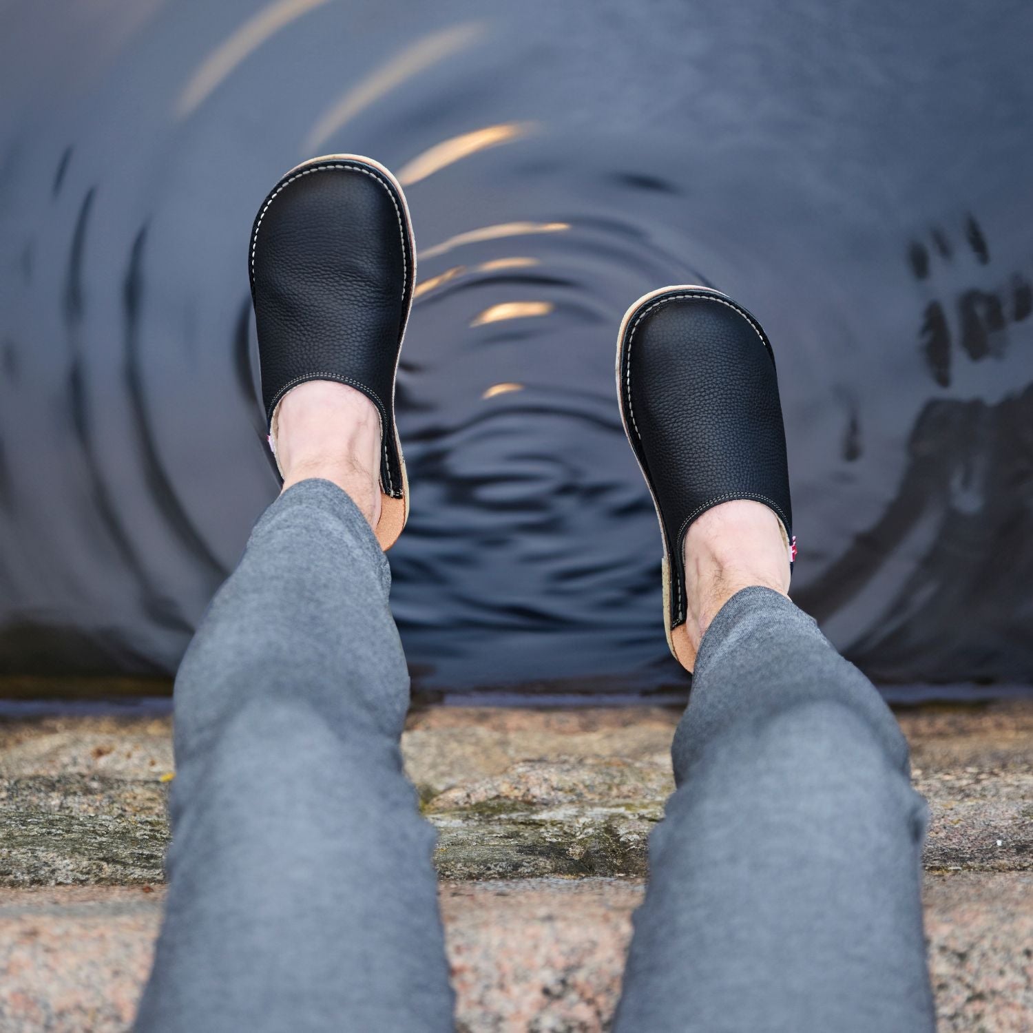 Duckfeet Klitmøller Black wool-lined leather slipper, additional product image 1