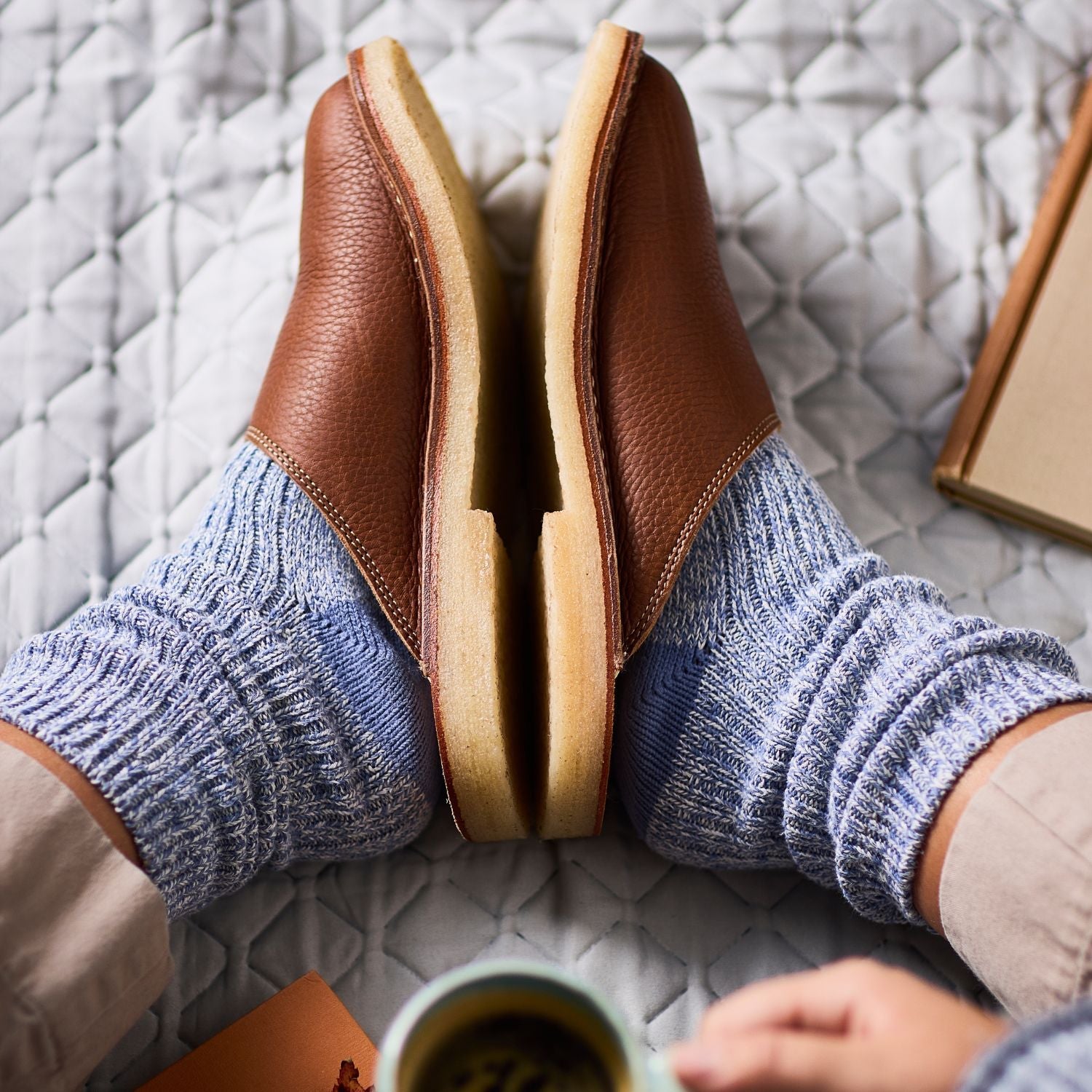 Duckfeet Klitmøller Nut wool-lined leather slipper, additional product image 3