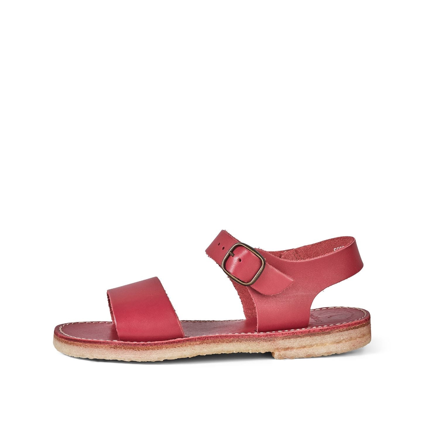 Duckfeet Løkken Pink ankle-strap leather sandal, outer side view on white background