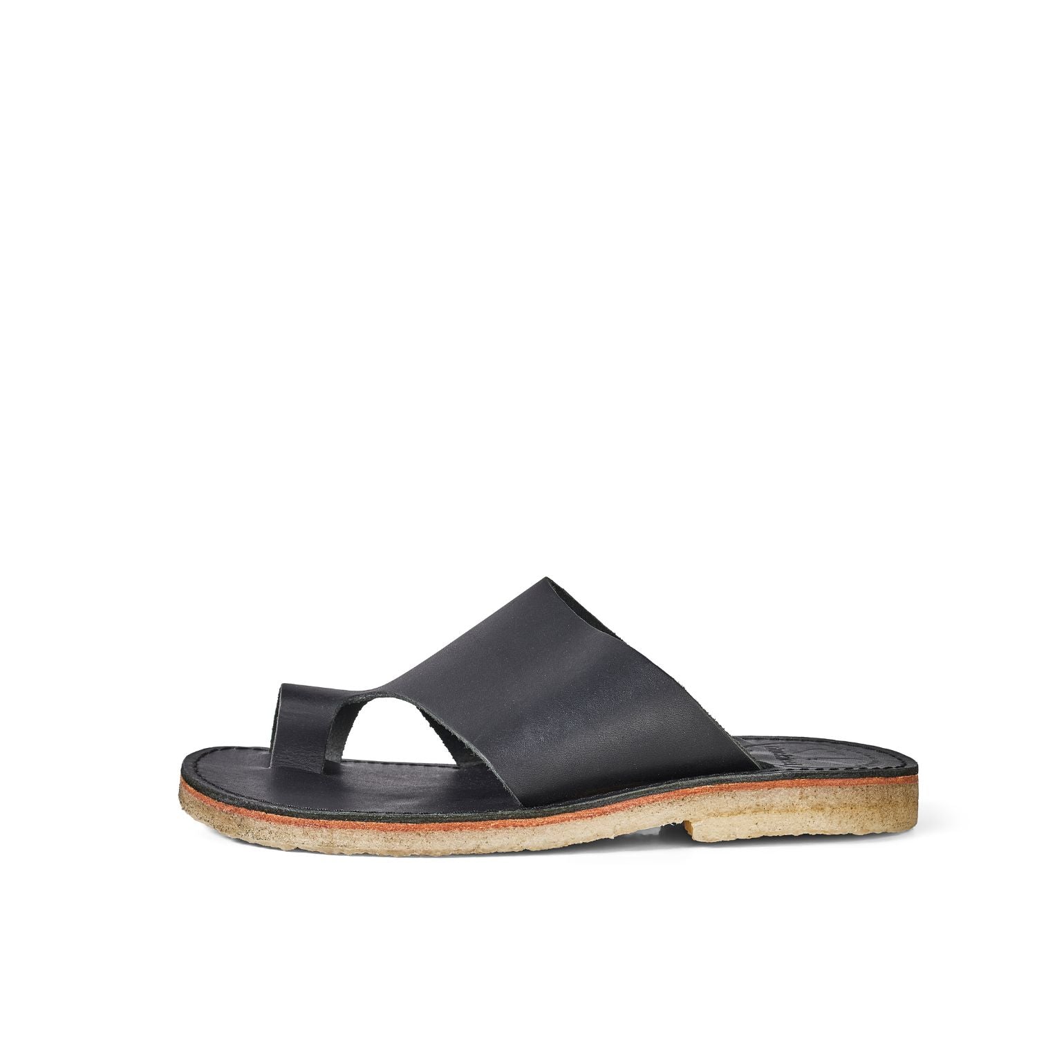 Duckfeet Mandø Black toe-loop leather sandal, outer side view on white background
