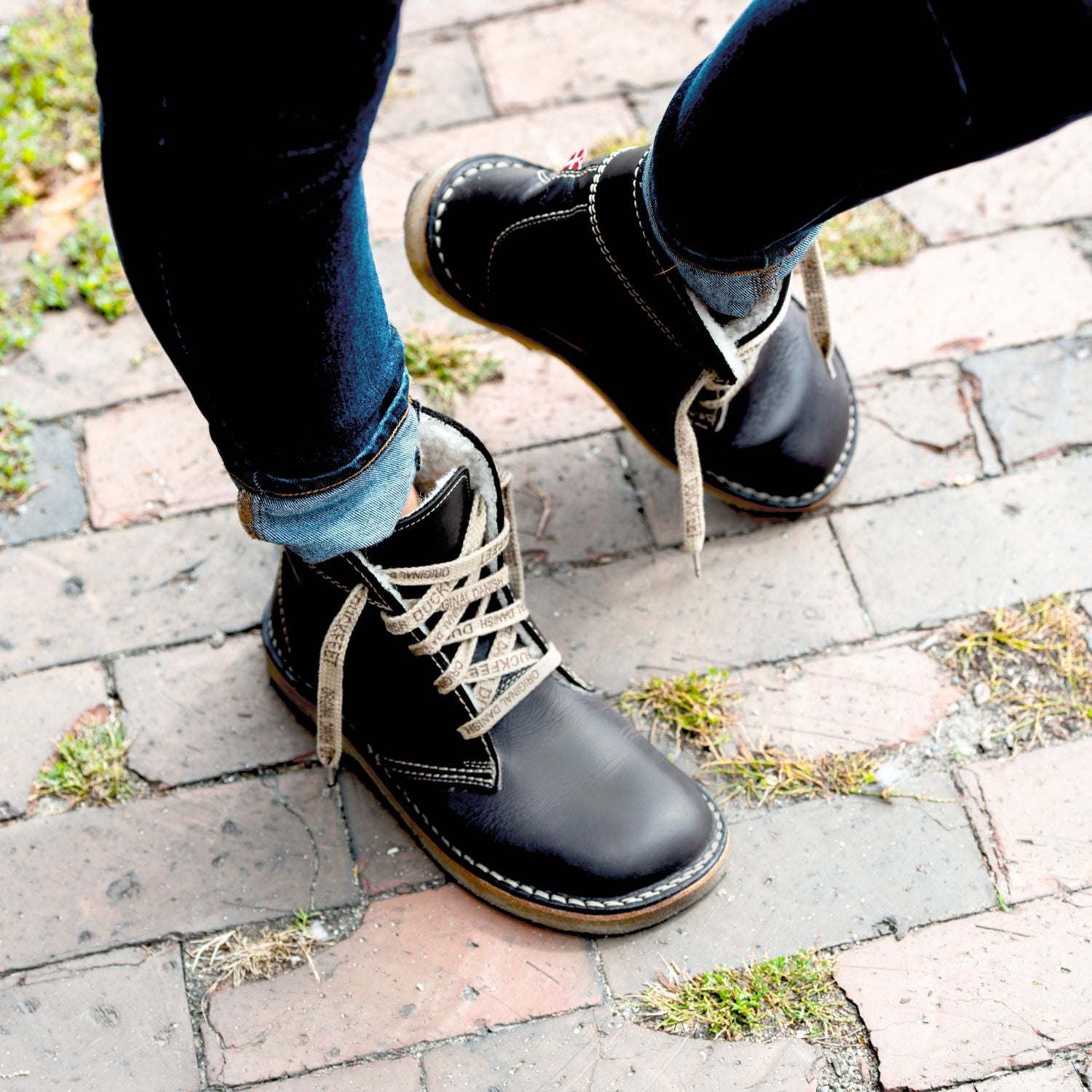 Duckfeet Odense Slate wool-lined lace-up leather boot, additional product image 2