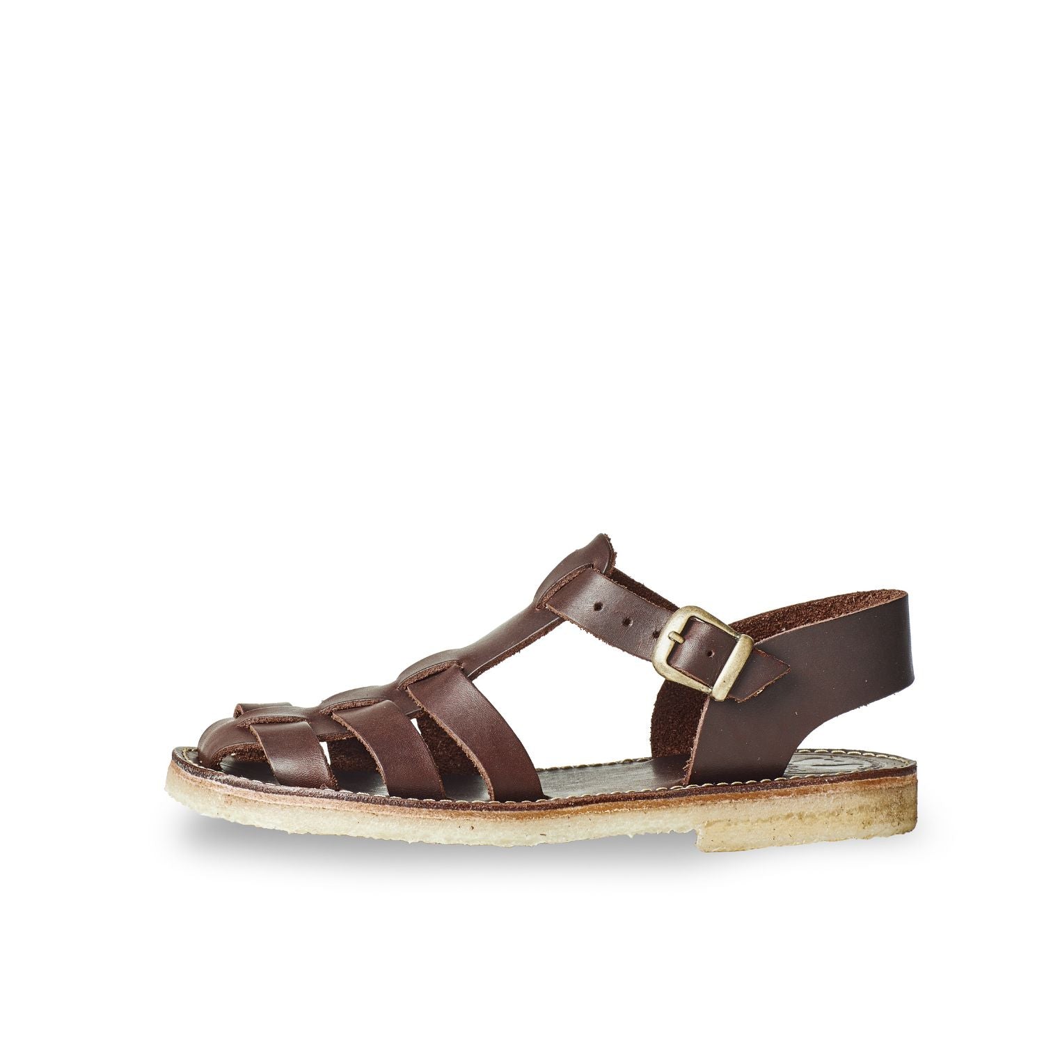 Duckfeet Ringkøbing Choco fisherman leather sandal, outer side view on white background
