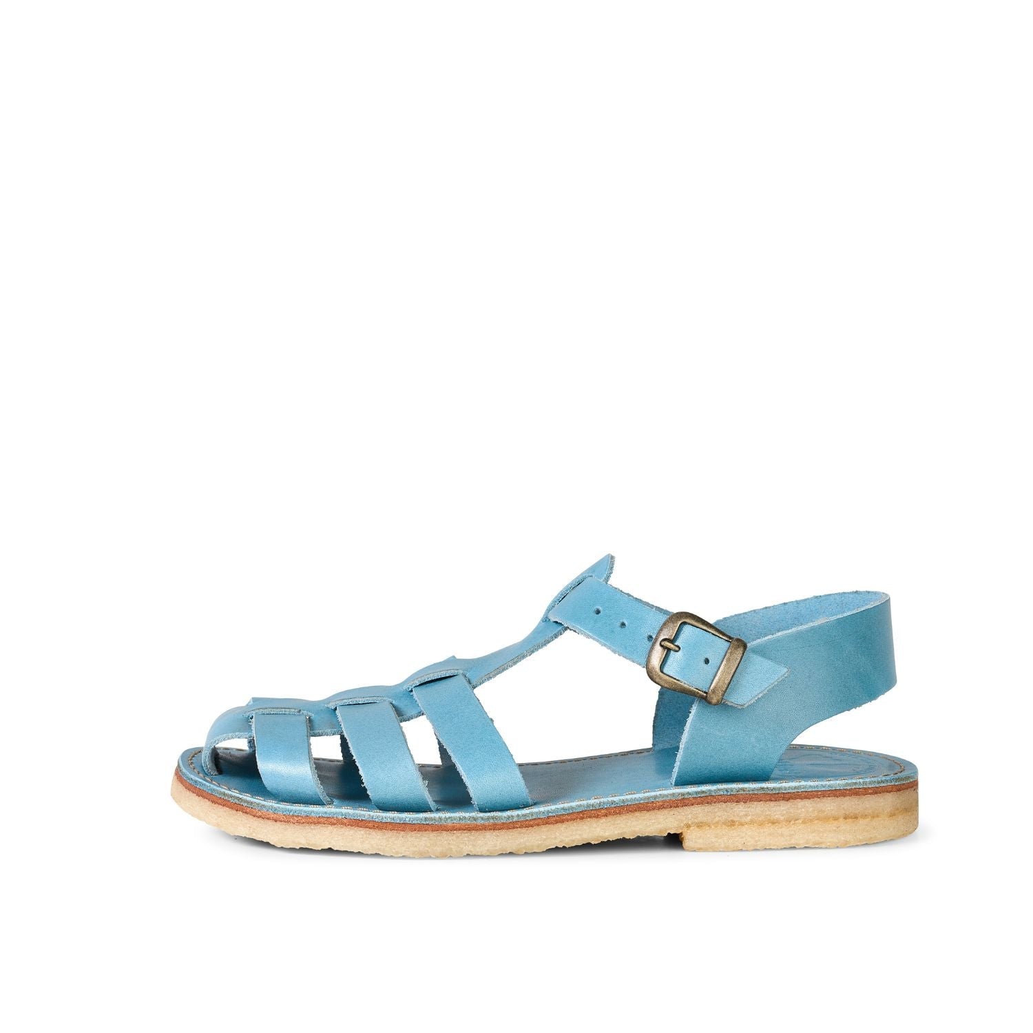 Duckfeet Ringkøbing Jeans fisherman leather sandal, outer side view on white background