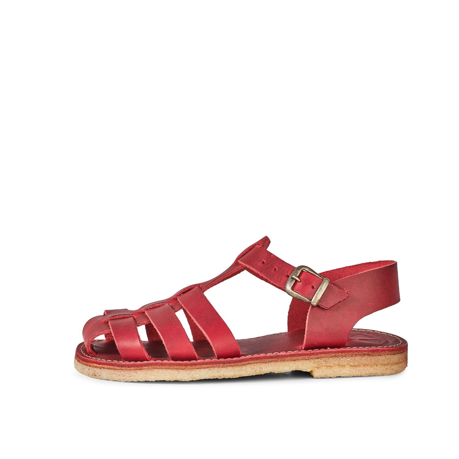 Duckfeet Ringkøbing Granate fisherman leather sandal, outer side view on white background