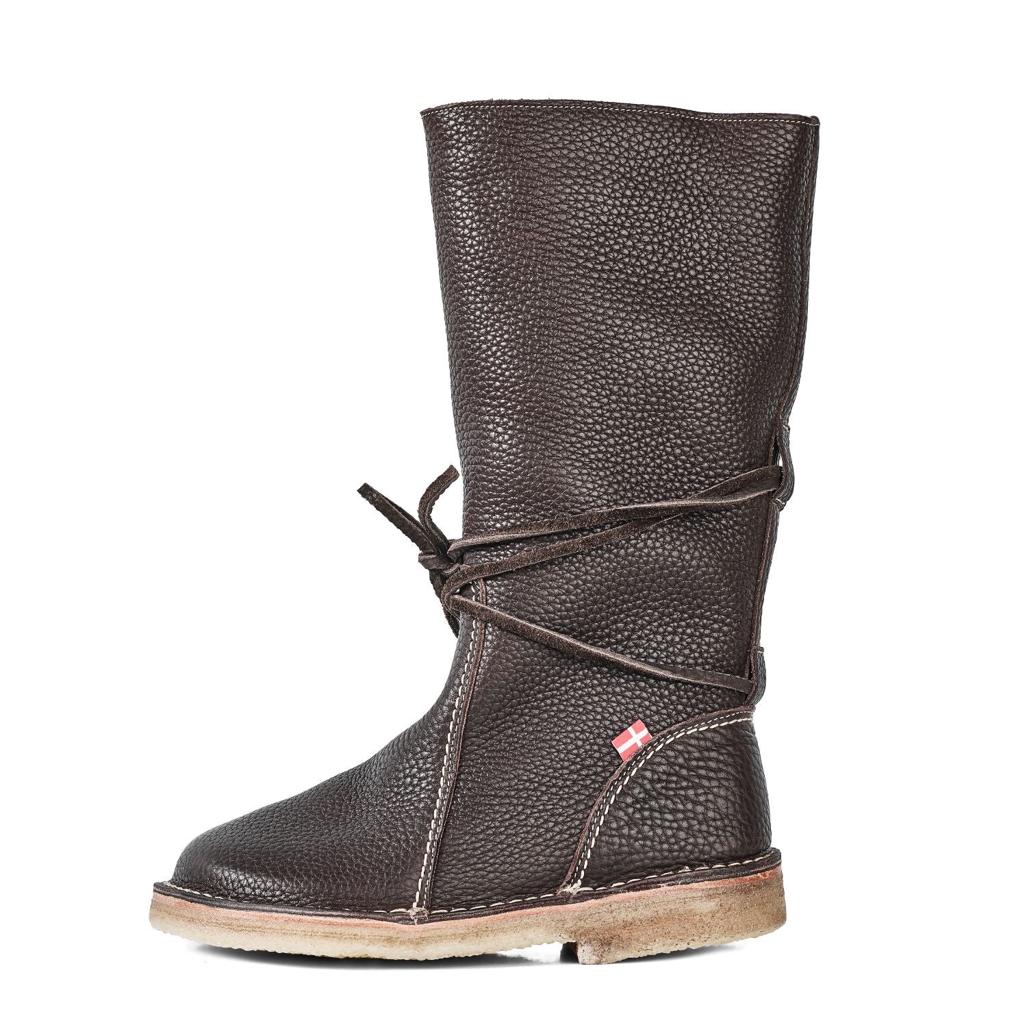 Duckfeet Silkeborg Stone wool-lined pull-on leather boot, outer side view on white background