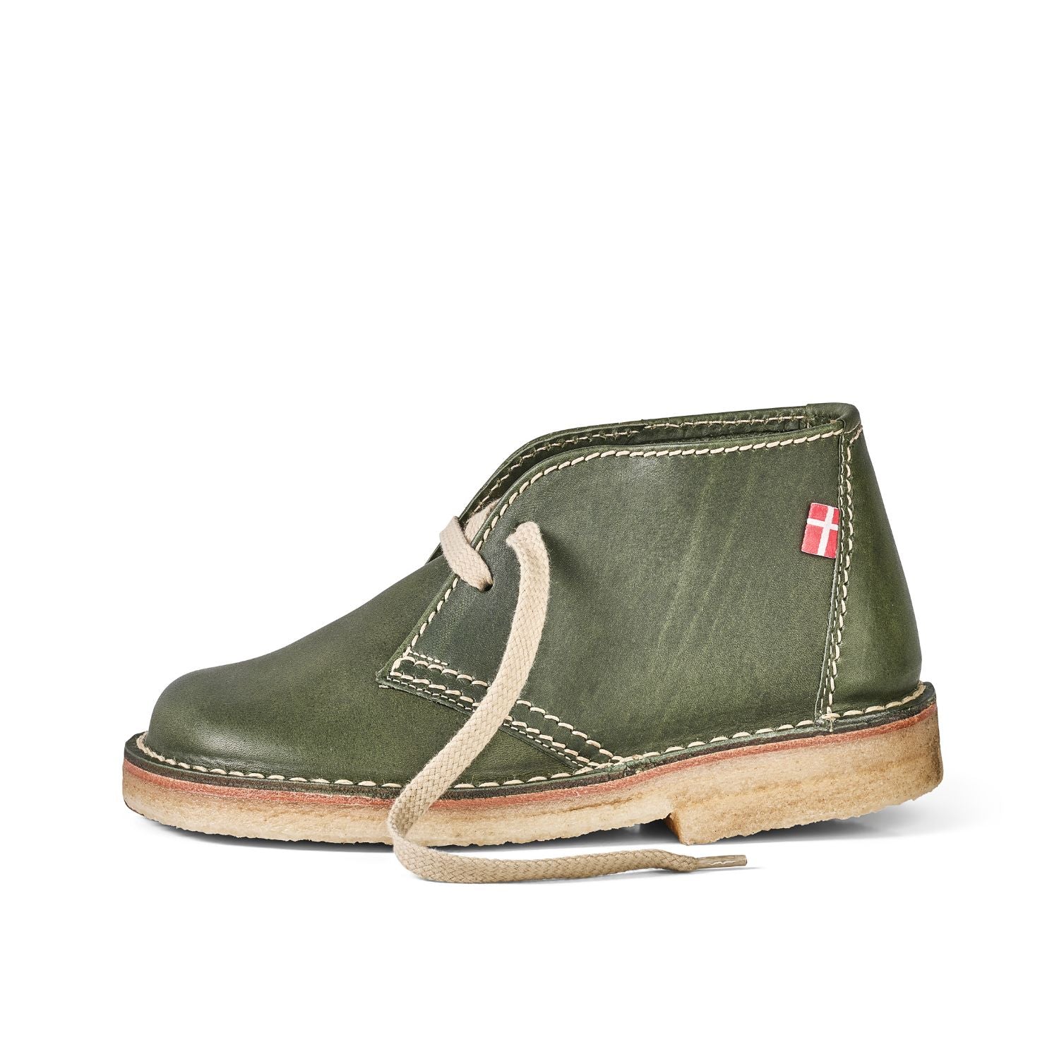 Duckfeet Sjælland Forest leather ankle boot, outer side view on white background