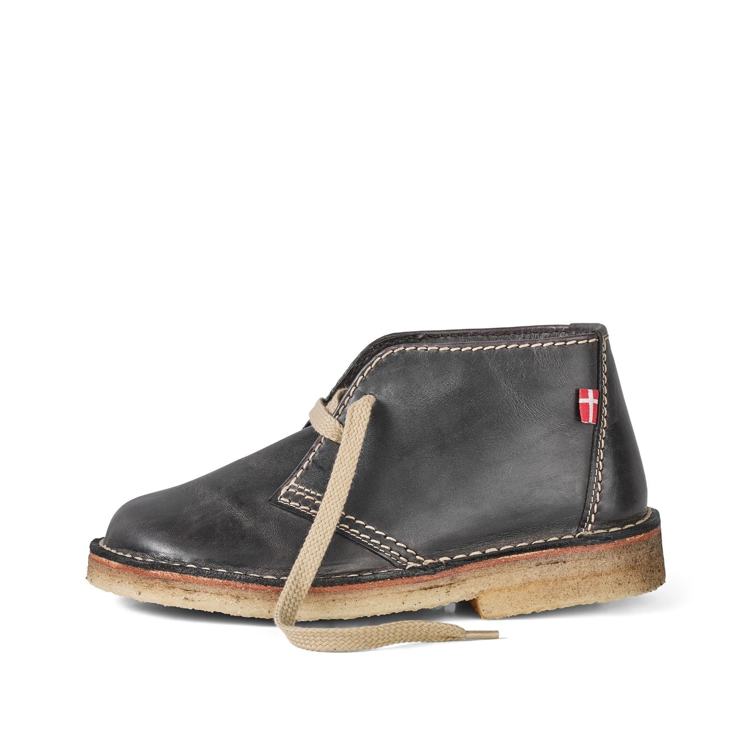 Duckfeet Sjælland Slate leather ankle boot, outer side view on white background