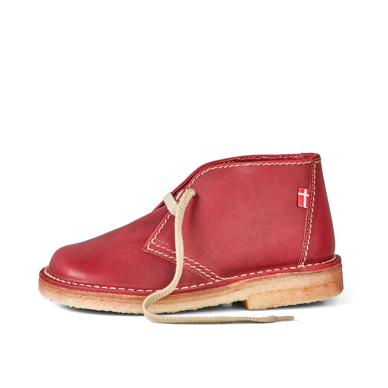 Duckfeet Sjælland Granate leather ankle boot, outer side view on white background
