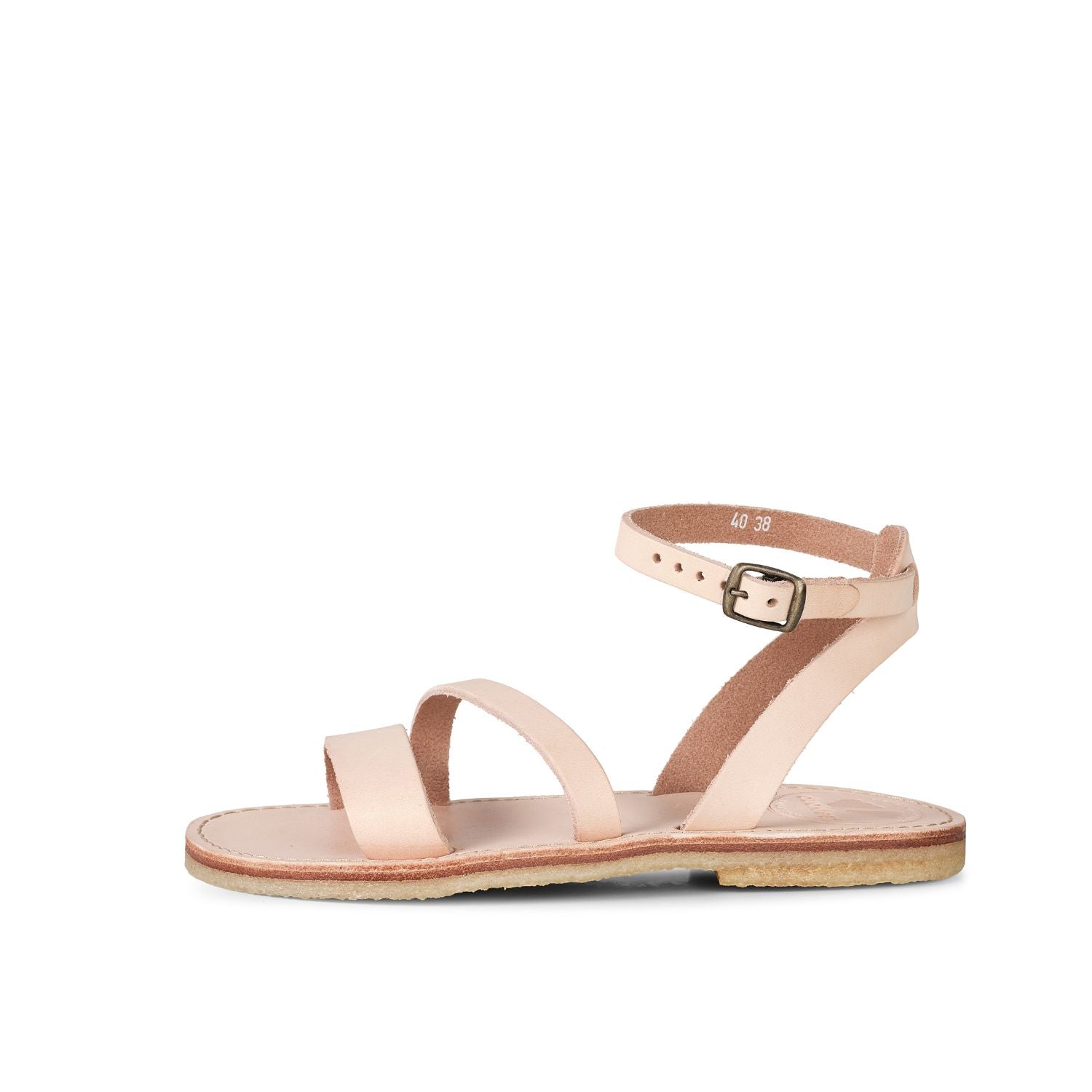 Duckfeet Skærbæk Cream ankle-strap leather sandal, outer side view on white background