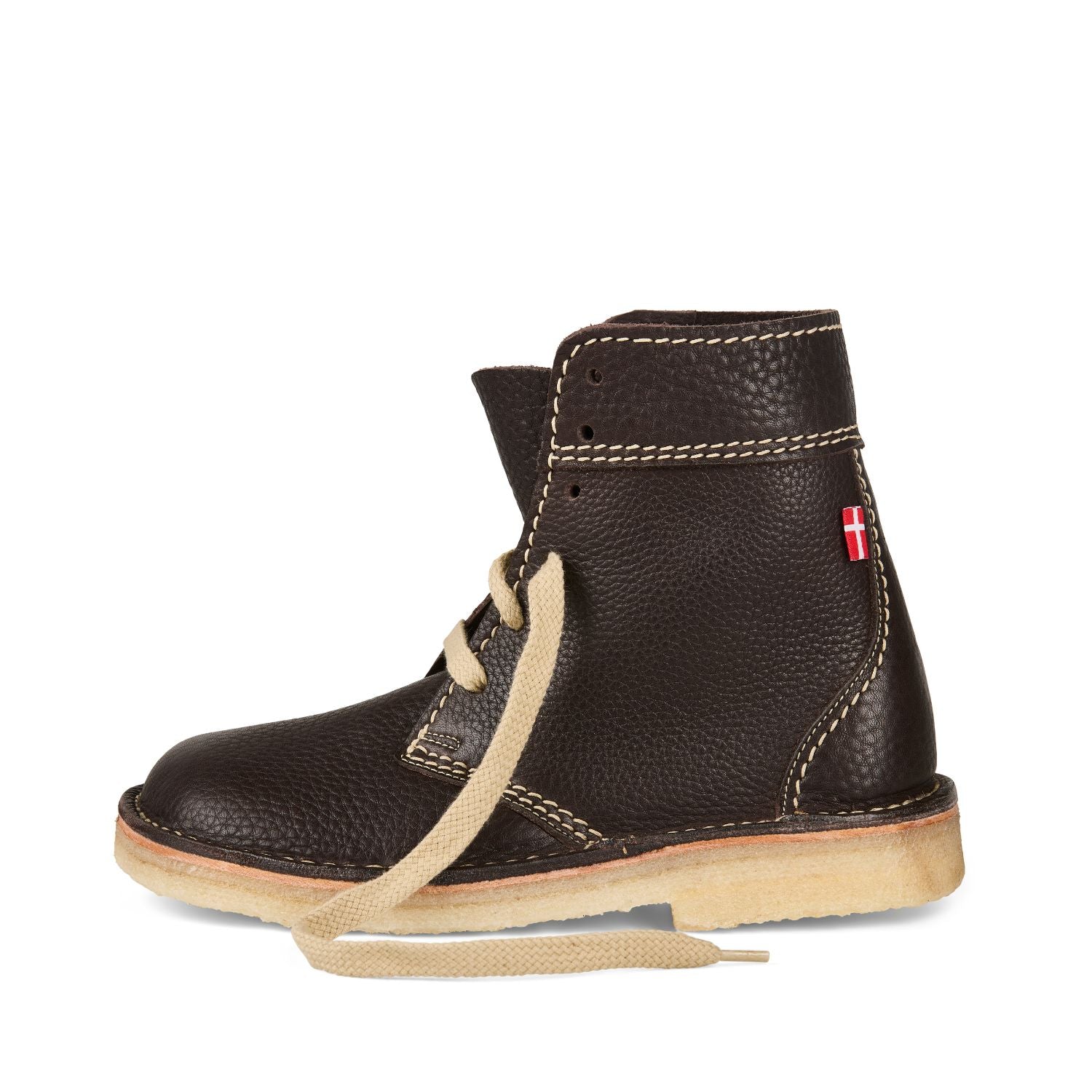 Duckfeet Sønderborg Stone lace-up leather boot, outer side view on white background