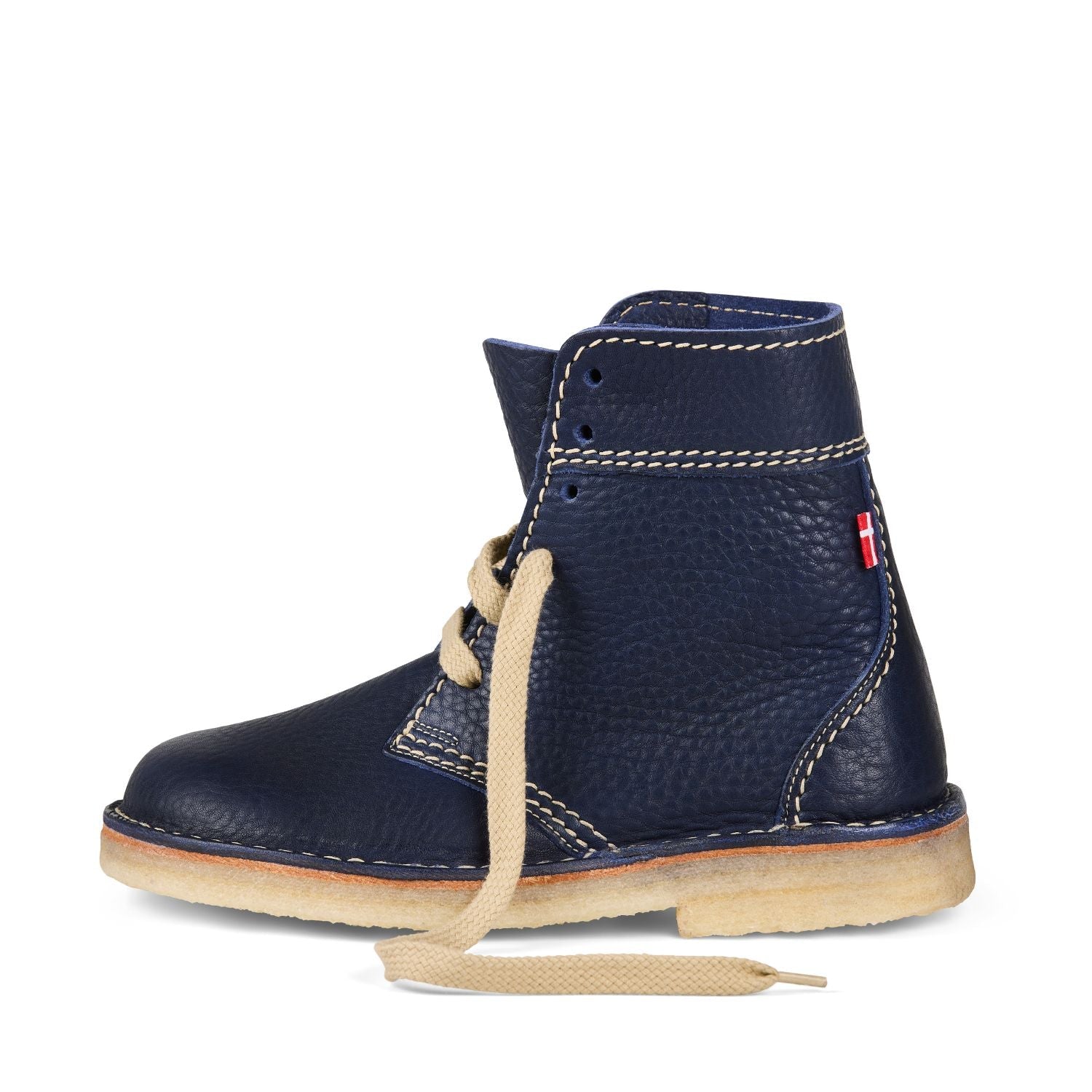 Duckfeet Sønderborg Royal Blue lace-up leather boot, outer side view on white background