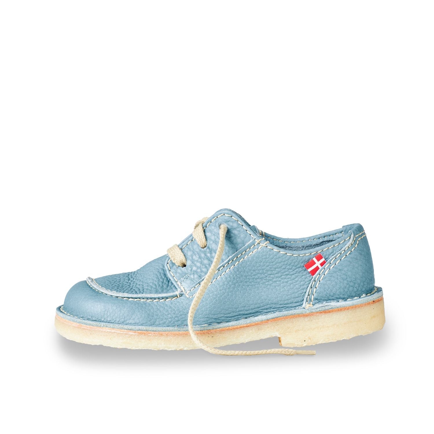 Duckfeet Svendborg Jeans moc-toe leather derby shoe, outer side view on white background