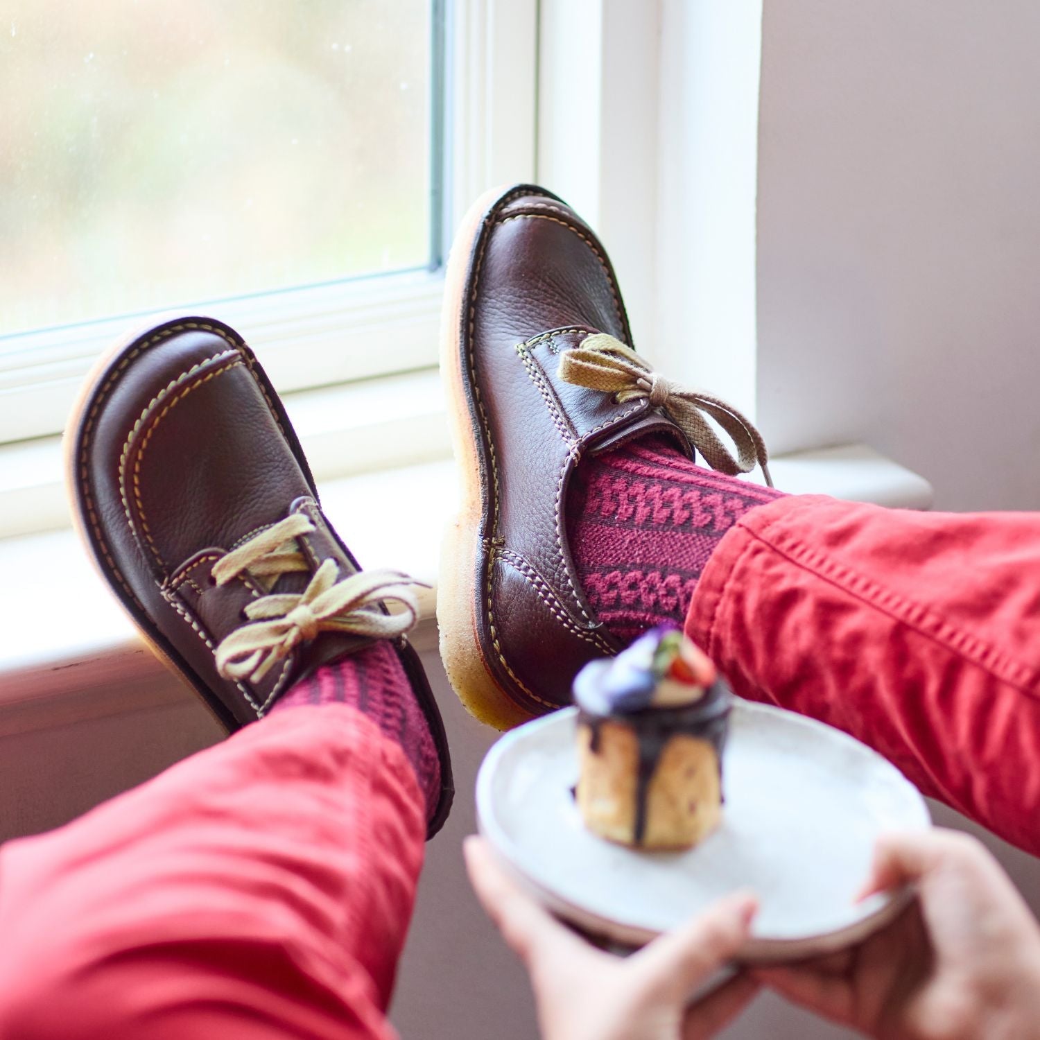 Duckfeet Svendborg Plum moc-toe leather derby shoe, additional product image 1