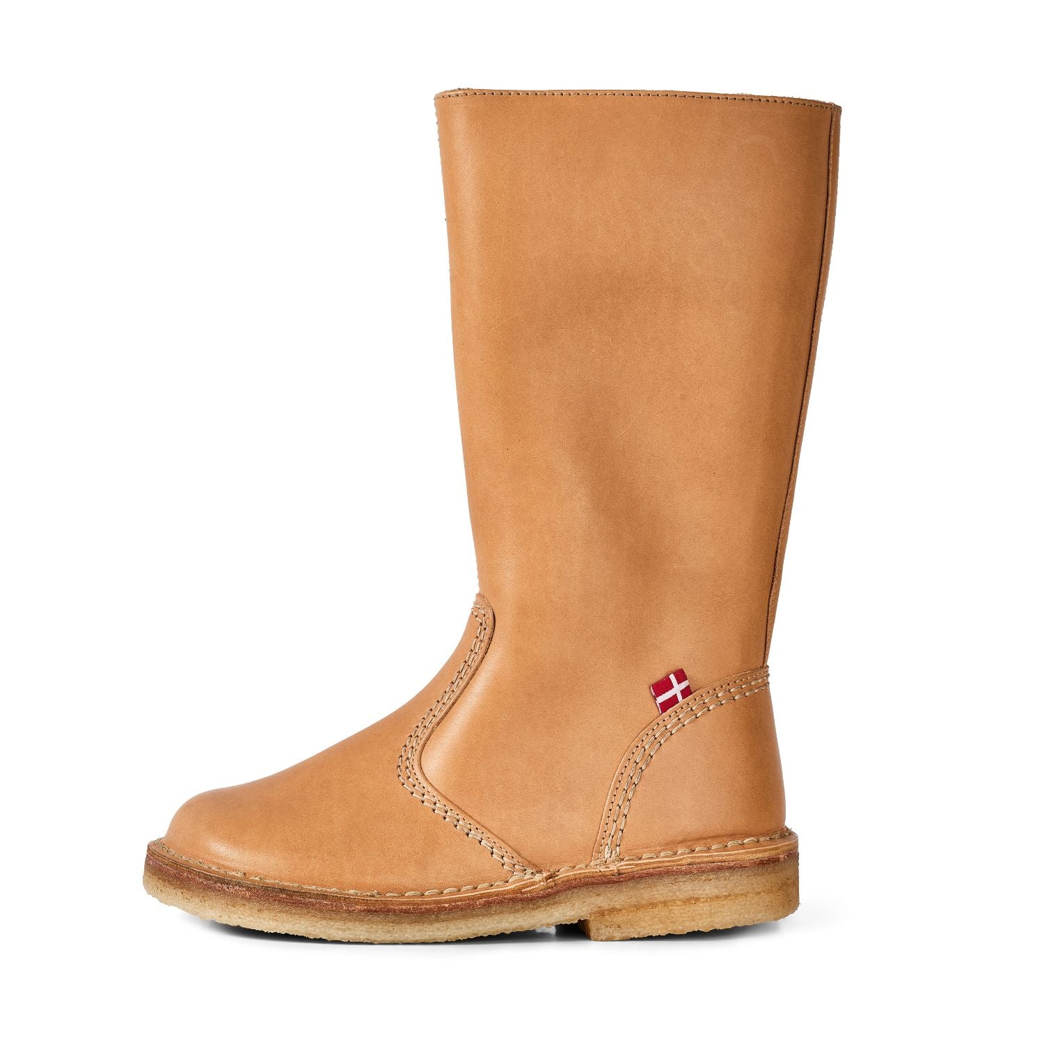 Duckfeet Vejle Bio wool-lined zip-up leather boot, outer side view on white background
