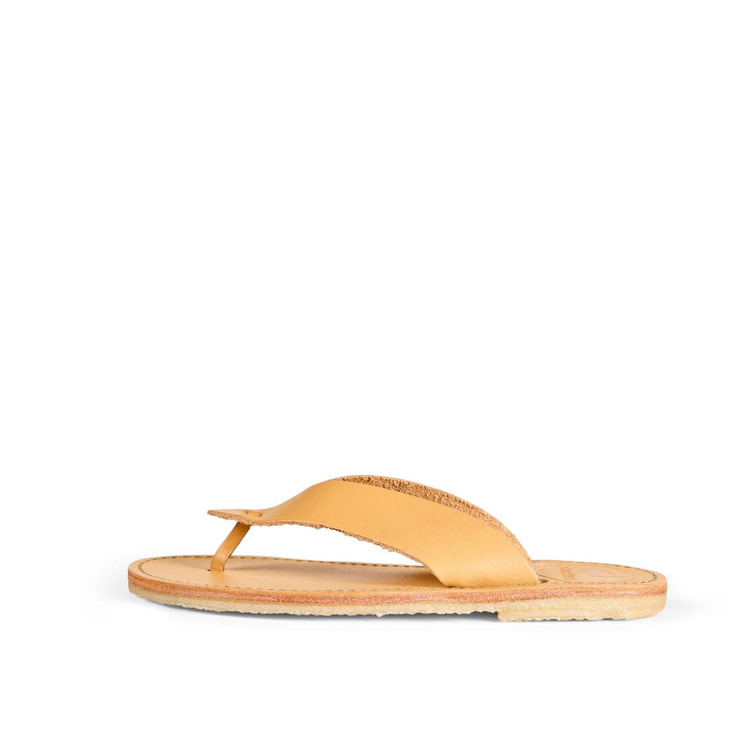 Duckfeet Ærø Bio toe-post leather sandal, outer side view on white background